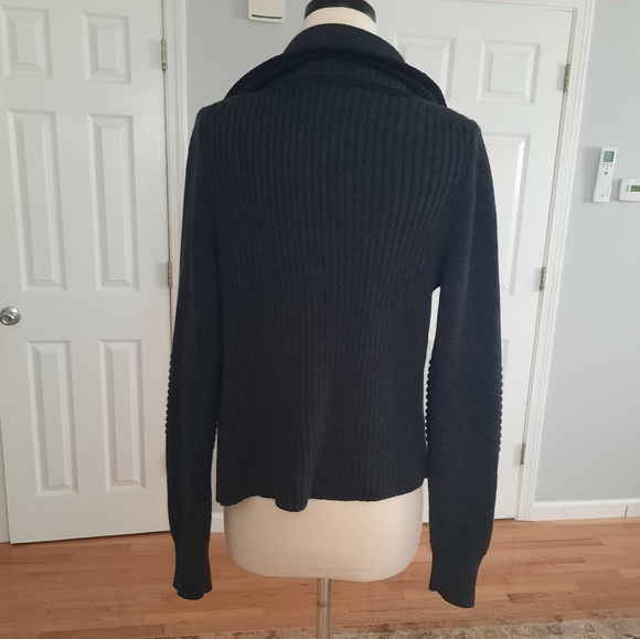 Wool blend gray open cardigan sweater - Picture 5 of 12